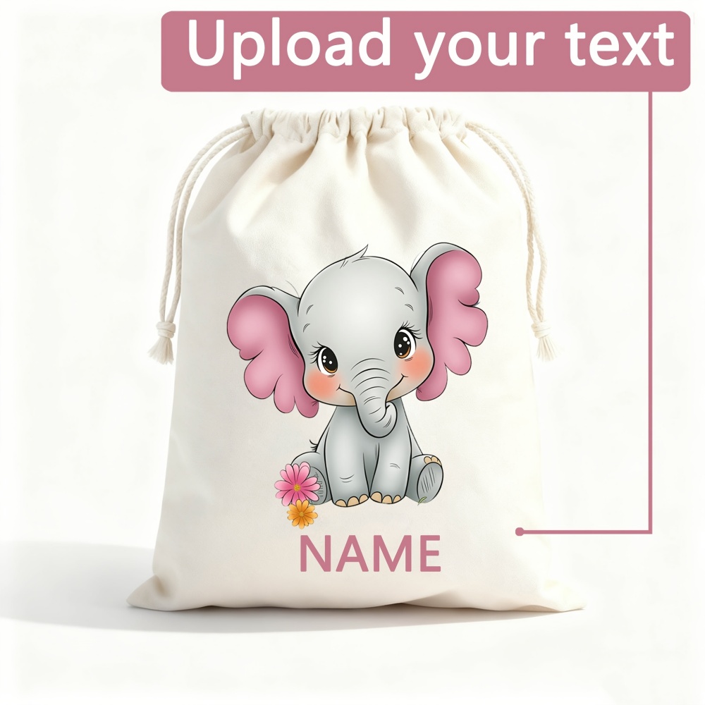 Baby Clothing Elephant - Sacchetto con Coulisse Personalizzato con Stampa